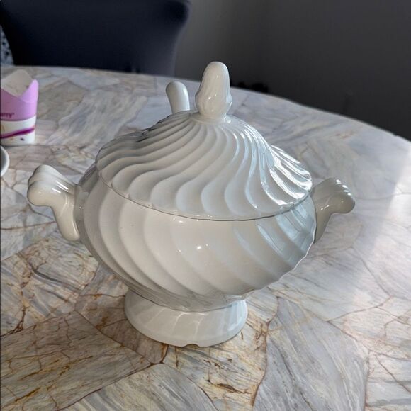 Elegant White Ceramic Tureen